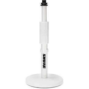 Round Base Desktop Mic Stand with Standard Height-Adjustable Twist Clutch and 6" Base, White (SH-DESKTOP1-W) in Saudi Arabia