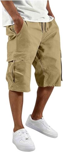 Cargo Shorts for Men Athletic Casual Classic Hiking Drawstring Stretch Short with Pockets Elastic Waist Summer Clothes in Saudi Arabia