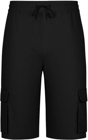 Cargo Shorts for Men Athletic Casual Classic Hiking Drawstring Stretch Short with Pockets Elastic Waist Summer Clothes in Saudi Arabia