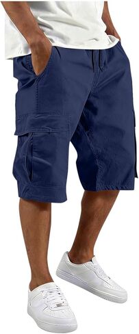 Cargo Shorts for Men Athletic Casual Classic Hiking Drawstring Stretch Short with Pockets Elastic Waist Summer Clothes in Saudi Arabia