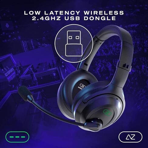ACEZONE A-Blaze Wireless Gaming Headset – Hybrid Active Noise Cancellation, Flip-to-Mute Noise-Canceling Mic, Interchangeable Ear Pads, Up to 45H Battery Life in Saudi Arabia