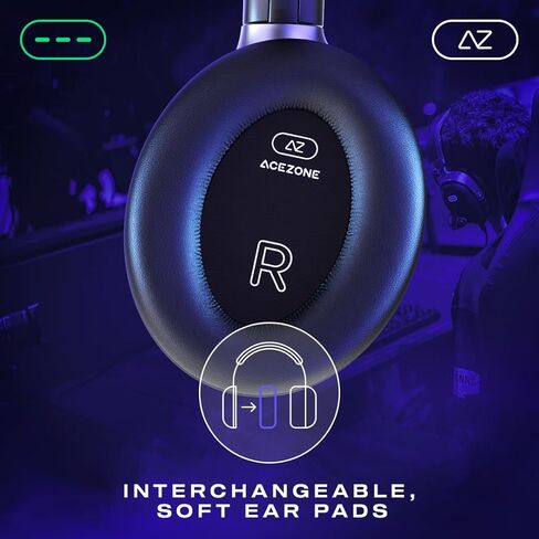 ACEZONE A-Blaze Wireless Gaming Headset – Hybrid Active Noise Cancellation, Flip-to-Mute Noise-Canceling Mic, Interchangeable Ear Pads, Up to 45H Battery Life in Saudi Arabia