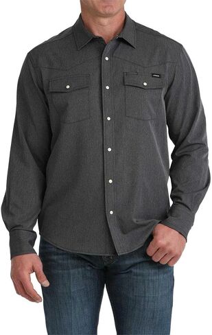 Cinch Men's Camp Black Snap Shirt in Saudi Arabia