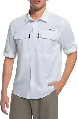 Men's Outdoor Sun Protection Shirt Long Sleeve Quick Dry Lightweight Breathable UPF50+ Hiking Fishing Travel Camping in Saudi Arabia