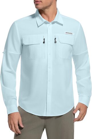 Men's Outdoor Sun Protection Shirt Long Sleeve Quick Dry Lightweight Breathable UPF50+ Hiking Fishing Travel Camping in Saudi Arabia