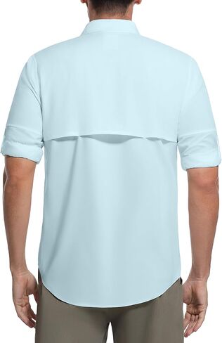 Men's Outdoor Sun Protection Shirt Long Sleeve Quick Dry Lightweight Breathable UPF50+ Hiking Fishing Travel Camping in Saudi Arabia
