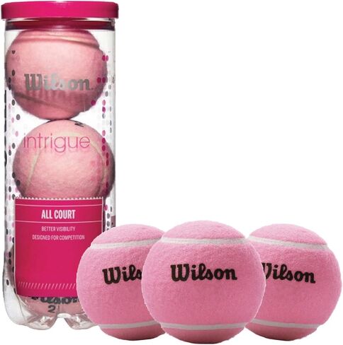 مجموعة إكسسوارات ويلسون بينك برو للمبتدئين - حزمة مع مجموعة من خيط تنس وردي اللون بوزن 16 جم من ويلسون، 3 عبوات من قبضة بينك برو أوفر جريب، 3 كرات يمكن أن تثير اهتمام جميع كرات التنس في الملاعب in Kuwait