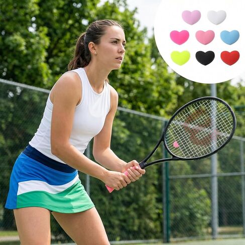 8 قطع من ممتص صدمات مضرب التنس، مضاد للانزلاق، أداة ترطيب الاهتزاز من السيليكون الملون للمضرب، ملحقات صالة الألعاب الرياضية للرجال والنساء in Kuwait