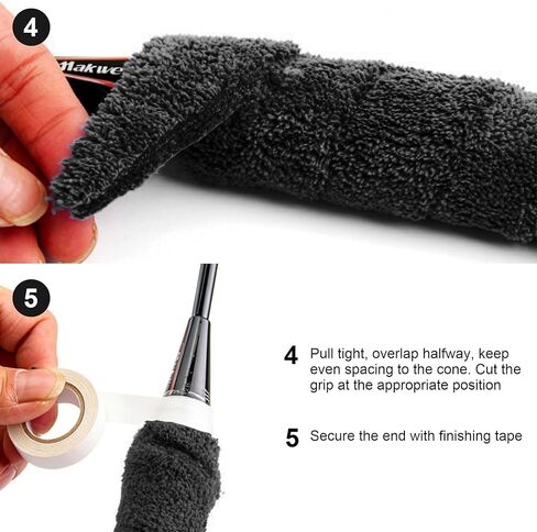 مجموعة شريط منشفة التنس WAKALALA 3 في 1 | قبضة طويلة للغاية من القطن مضادة للانزلاق بطول 16.4 قدمًا لمضارب التنس وكرة الريشة | الحد الأقصى لامتصاص العرق وتقليل الصدمات in Kuwait