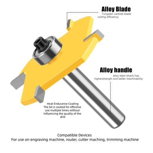 1 قطعة 4 حافة T-نوع الشق القاطع 8X51X4mm ، أداة طحن ذات رأس كروي من الصلب التنغستن لتقليم الخشب in Kuwait