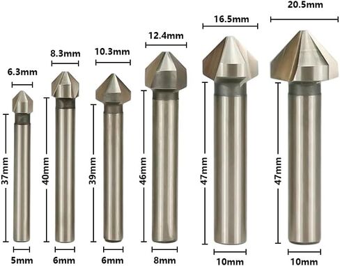 6 قطعة مثقاب الحفر مجموعة 90 درجة 3 الناي الشطب القاطع نهاية مطحنة أداة 6.3-20.5 مللي متر HSS للخشب أدوات آلة معدنية in Kuwait