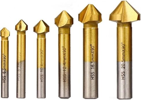 لقمة ثقب غاطسة 6 قطعة 90 درجة 3 لقمة شطب فلوت HSS شطب نهاية مطحنة قاطع قاطع ذو نهاية واحدة مجموعة إزالة الأزيز in Kuwait