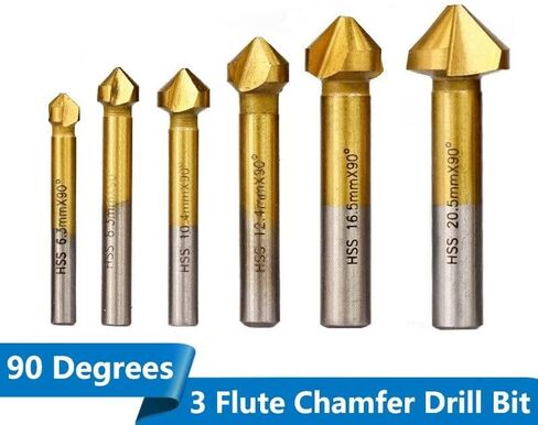 لقمة ثقب غاطسة 6 قطعة 90 درجة 3 لقمة شطب فلوت HSS شطب نهاية مطحنة قاطع قاطع ذو نهاية واحدة مجموعة إزالة الأزيز in Kuwait