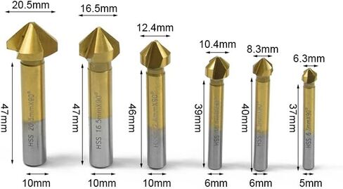 لقمة ثقب غاطسة 6 قطعة 90 درجة 3 لقمة شطب فلوت HSS شطب نهاية مطحنة قاطع قاطع ذو نهاية واحدة مجموعة إزالة الأزيز in Kuwait