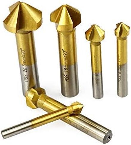 لقمة ثقب غاطسة 6 قطعة 90 درجة 3 لقمة شطب فلوت HSS شطب نهاية مطحنة قاطع قاطع ذو نهاية واحدة مجموعة إزالة الأزيز in Kuwait