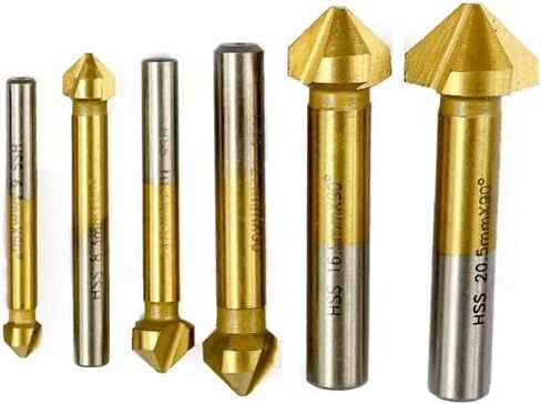 لقمة ثقب غاطسة 6 قطعة 90 درجة 3 لقمة شطب فلوت HSS شطب نهاية مطحنة قاطع قاطع ذو نهاية واحدة مجموعة إزالة الأزيز in Kuwait