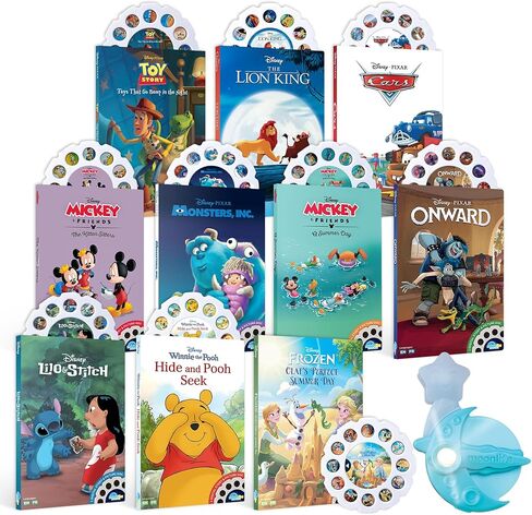 Moonlite Storytime Disney Megabundle مع جهاز عرض صغير و10 قصص كلاسيكية قبل النوم، طريقة سحرية للقراءة معًا، كتب قصص رقمية، تأثيرات صوتية ممتعة، هدايا تعليمية للأطفال من سن 1 فما فوق in Kuwait