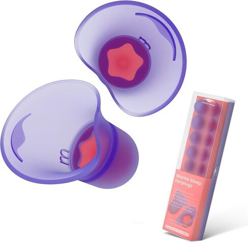 Manta Sleep Earplugs – Engineered for Maximum Side-Sleep Comfort, Reusable Ear Plugs for Noise Reduction, Includes 5 Sizes for a Perfect Fit, Stays in Place All Night in Kuwait