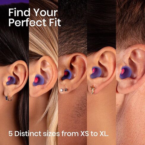 Manta Sleep Earplugs – Engineered for Maximum Side-Sleep Comfort, Reusable Ear Plugs for Noise Reduction, Includes 5 Sizes for a Perfect Fit, Stays in Place All Night in Kuwait