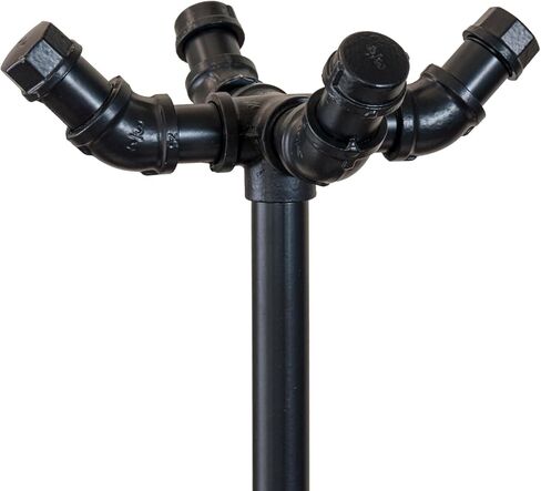 MyGift 64 Inch Industrial Black Metal Freestanding Coat Rack Stand with Realistic Pipe Design and 12 Hooks, Entryway Organizer for Hanging Coats, Hat, Handbags, Scarves in Kuwait