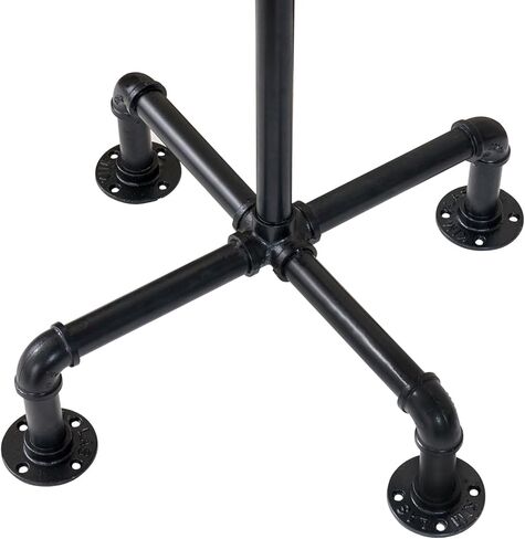 MyGift 64 Inch Industrial Black Metal Freestanding Coat Rack Stand with Realistic Pipe Design and 12 Hooks, Entryway Organizer for Hanging Coats, Hat, Handbags, Scarves in Kuwait