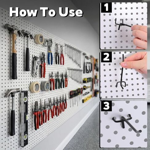 100 Pcs 4 Inch Peg Board Shelving Hooks, Black Pegboard Hooks, Heavy Duty Wall Display Hook Bulk for 1/8 and 1/4 Pegboard, for Garage Storage, Craft Organizing, Kitchen, Store in Saudi Arabia