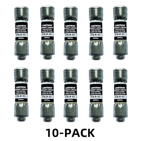 10 عبوات جديدة KTK-R-1/2 KTK-R-1/2A KTK-R 0.5A 600Vac صمامات سريعة المفعول، KTK-R-1/2A صمامات خرطوشة رفض الفئة CC الحالية in Kuwait