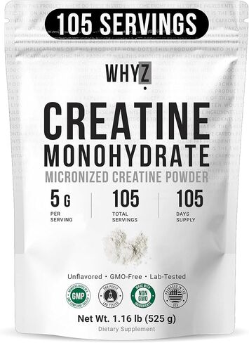 Creatine Monohydrate Powder, Micronized & Unflavored, Creatine Supplement for Men & Women, Muscle Support, Strength & Recovery, 105 Servings,1.16 lb (525g) in Saudi Arabia
