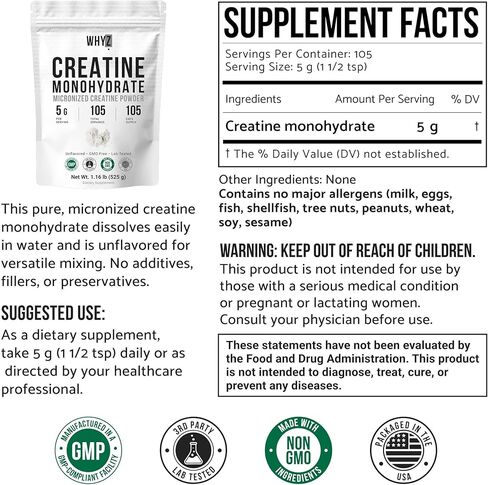 Creatine Monohydrate Powder, Micronized & Unflavored, Creatine Supplement for Men & Women, Muscle Support, Strength & Recovery, 105 Servings,1.16 lb (525g) in Saudi Arabia