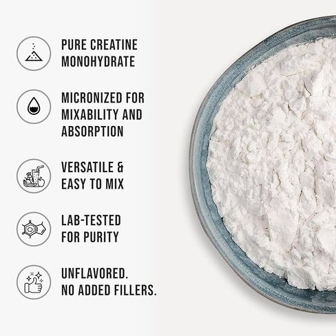 Creatine Monohydrate Powder, Micronized & Unflavored, Creatine Supplement for Men & Women, Muscle Support, Strength & Recovery, 105 Servings,1.16 lb (525g) in Saudi Arabia