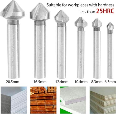 6 قطع 90 درجة 3 فلوت 6.3-20.5 ملم HSS مثقاب مثقاب دائري عرقوب الشطب القاطع نهاية مطحنة أداة التيتانيوم المطلي للوحة الخشب المعدنية in Kuwait
