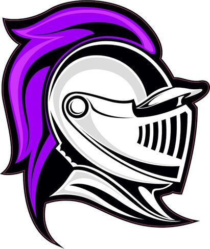 StickerTalk Purple Knight Mascot Vinyl Sticker, 4 inches by 4.5 inches in Saudi Arabia
