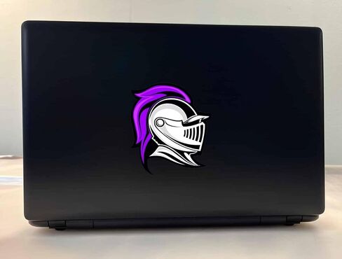 StickerTalk Purple Knight Mascot Vinyl Sticker, 4 inches by 4.5 inches in Saudi Arabia
