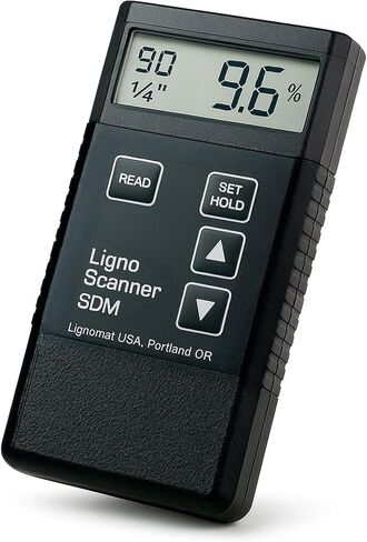 جهاز قياس الرطوبة بدون دبوس من Ligno Scanner SDM - مقياس رطوبة الخشب للأخشاب الصلبة والناعمة والخيزران والجدران الجافة والخرسانة - جهاز اختبار الرطوبة ثنائي العمق وكاشف لمفتشي الأرضيات ومركبي الأرضيات in Kuwait