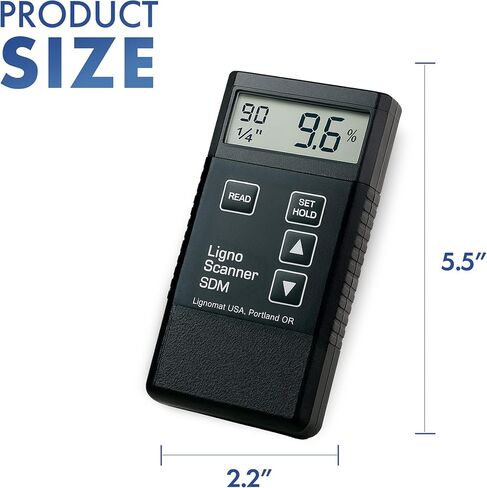 جهاز قياس الرطوبة بدون دبوس من Ligno Scanner SDM - مقياس رطوبة الخشب للأخشاب الصلبة والناعمة والخيزران والجدران الجافة والخرسانة - جهاز اختبار الرطوبة ثنائي العمق وكاشف لمفتشي الأرضيات ومركبي الأرضيات in Kuwait