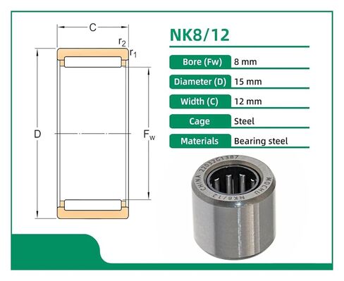1 قطعة NK8/12 NK81512 8X15X12 NK0812 محمل ذو بكرات إبرية تحمل مع حلقة تشكيله دون الحلقة الداخلية in Kuwait