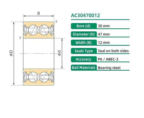 1 قطعة AC30470012 30X47X12 30BD4712 ACB30X47X12 ACB30470012 محمل تكييف الهواء للسيارات in Kuwait