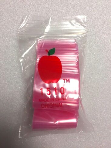 1510 (1.5"X1") Pink Color Apple Brand Bags Mini Resealable Baggies, Case of 1,000 in Kuwait
