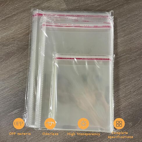 100 PCS Self-Sealing Cellophane Bags Clear Resealable Sleeves for 8.5x11 Inches Photo Mats Prints Documents Art and Packaging in Kuwait