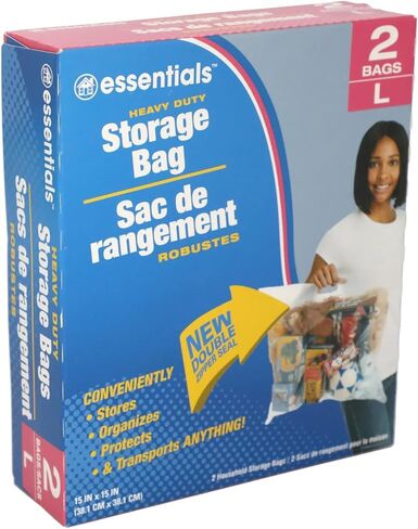 Clear ziplock storage bags with handle 15x15in (4) in Saudi Arabia