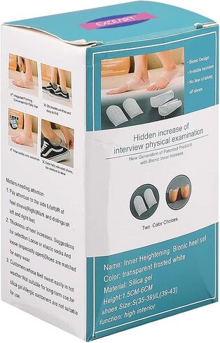 EXCEART Heel Cup Insoles Half Height Increase Insoles Invisible Silicone Shoe Lift Heel Pads 5.5CM Men Women (for Size 40-46) in Kuwait