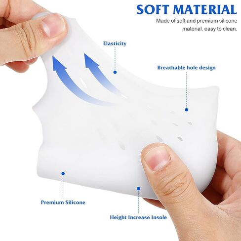 EXCEART Heel Cup Insoles Half Height Increase Insoles Invisible Silicone Shoe Lift Heel Pads 5.5CM Men Women (for Size 40-46) in Kuwait