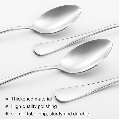 8 Pcs Teaspoons Set, Food Grade Stainless Steel Spoons Silverware, Durable Metal spoons, Tea Spoon, Dessert spoon for Home, Kitchen or Restaurant, Mirror Polished, Dishwasher Safe, 6.7 Inches in Saudi Arabia