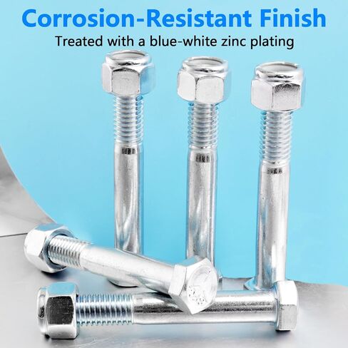 5 Sets Replacement Grade 5 Shear Bolt with Nut for Rotary Cutters – 1/2-inch x 3-1/2-inch Hex Head Bolts & 1/2-inch Hexagonal Grade 2 Nut in Kuwait