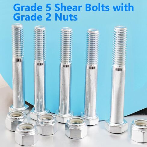 5 Sets Replacement Grade 5 Shear Bolt with Nut for Rotary Cutters – 1/2-inch x 3-1/2-inch Hex Head Bolts & 1/2-inch Hexagonal Grade 2 Nut in Kuwait