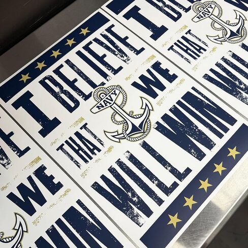 Limited Edition Navy Midshipmen I Believe We Will Win Letterpress Poster Art Print - 13x19" (No Frame) in Saudi Arabia