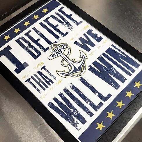 Limited Edition Navy Midshipmen I Believe We Will Win Letterpress Poster Art Print - 13x19" (No Frame) in Saudi Arabia