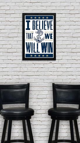Limited Edition Navy Midshipmen I Believe We Will Win Letterpress Poster Art Print - 13x19" (No Frame) in Saudi Arabia