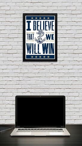 Limited Edition Navy Midshipmen I Believe We Will Win Letterpress Poster Art Print - 13x19" (No Frame) in Saudi Arabia
