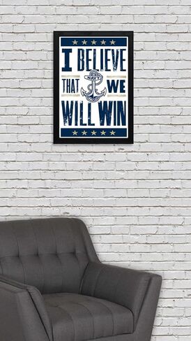 Limited Edition Navy Midshipmen I Believe We Will Win Letterpress Poster Art Print - 13x19" (No Frame) in Saudi Arabia
